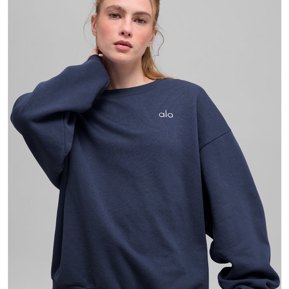 Alo yoga set completo Navy Blue Sweatshirt an pants